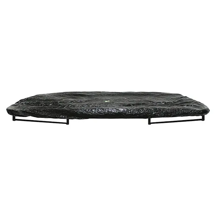 Exit Toys Trampolin-Abdeckplane - 244 x 427 cm, Schwarz - Schwarze, zerknitterte Schutzhülle für rechteckige Gartenmöbel, aus glänzendem Material, mit stabilen Metallbeinen.
