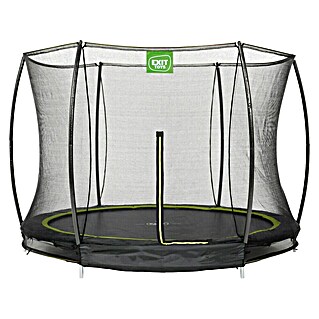 Exit Toys Trampolin Silhouette Bodentrampolin mit Sicherheitsnetz (Durchmesser: 244 cm, Schwarz)