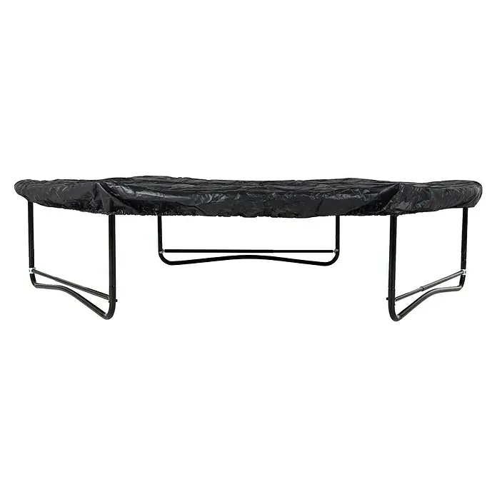 Exit Toys Trampolin Mähroboter-Stopper - Passend für: W-Füße: Fuß-Abstand 60 - 120 cm, Schwarz, 2 Stk. - Schwarzes Trampolin mit Schutzabdeckung, schwarze Metallbeine und -rahmen.