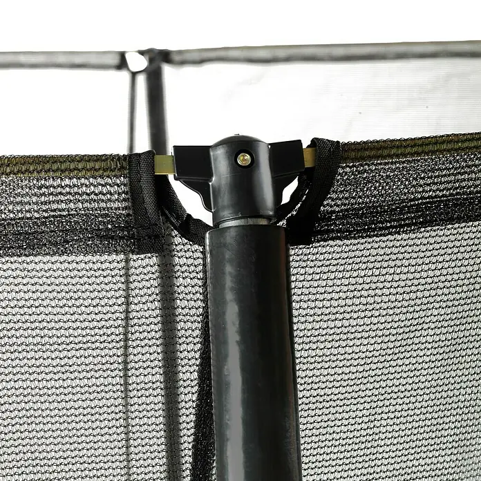 Exit Toys Trampolin Silhouette - Durchmesser: 183 cm, Rosa - Schwarze Kunststoffverbindung sichert schwarzes Trampolin-Sicherheitsnetz an einer Stange.