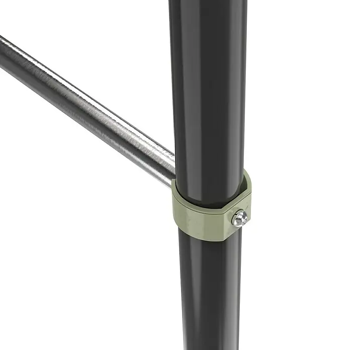 Exit Toys Turnstange Ivy - B x H: 115 x 154 cm, Einzel, Stahl - Gebürstete Metallstange an dunkelgrauer Stange mit hellbeiger Klemme und Sechskantschraube befestigt.