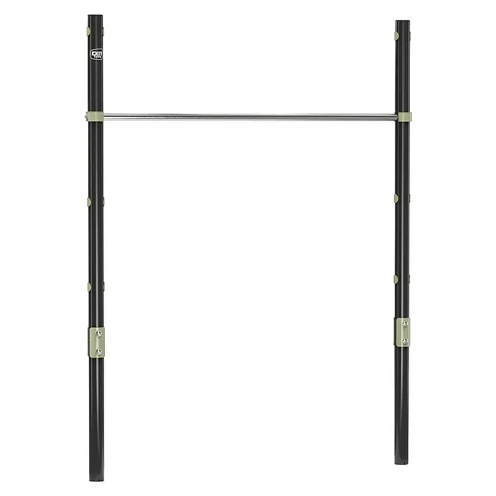 Exit Toys Turnstange Ivy - B x H: 115 x 154 cm, Einzel, Stahl - Schwarze, verstellbare Klimmzugstange mit silberner Horizontalstange und hellgrünen Verbindern.