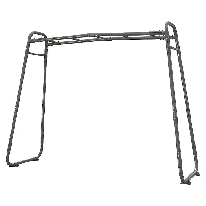 Exit Toys Klettergerüst GetSet Monkeybar MB200 - 331 x 115 x 248 cm, Stahl, Grau - Graues Metall-Klettergerüst für Spiel und Klettern im Freien.