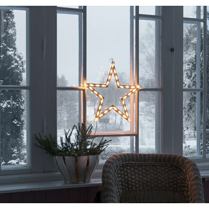 Konstsmide LED-Weihnachtsleuchte Sternensilhouette (Innen, 35-flammig, B x H: 50 x 47 cm, Warmweiß)