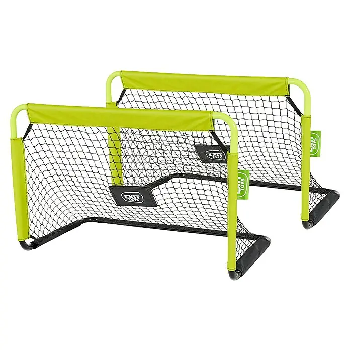 Exit Toys Fußballtor Tempo 900 Mini - 2 Stk., B x H: 90 x 60 cm, Grün/Schwarz - Zwei tragbare Fußballtore in Limettengrün und Schwarz mit Netzen, inklusive EXIT TOYS Logo.