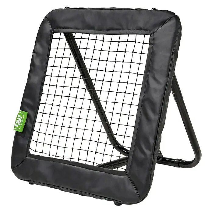 Exit Toys Rebounder Multisport Rebounder - 84 x 84 cm, Schwarz - Schwarzer Sport-Rebounder mit Netz und Metallständer zum Üben von Ballsportarten.