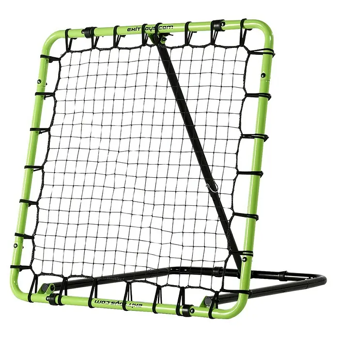 Exit Toys Fußballtor Tempo Multisport Rebounder - 100 x 100 cm, Grün/Schwarz - Limettengrüner Fußball-Rebounder mit schwarzem Netz für Sporttraining.