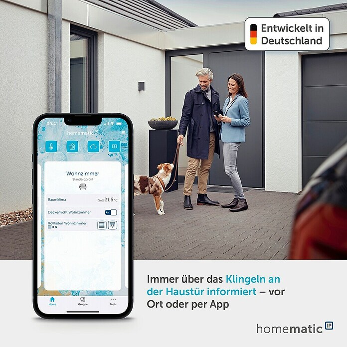 Homematic IP Klingeltaster (Weiß, 9,3 x 12,2 x 3,6 cm, Kunststoff) | BAUHAUS