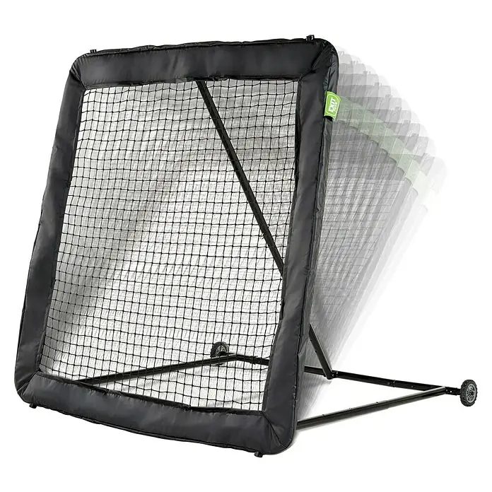Exit Toys Rebounder Multisport Rebounder - 164 x 164 cm, Schwarz - Schwarzes Sport-Rebounder-Netz mit stabilem Rahmen, gepolsterten Kanten und Rollen für Balltraining.