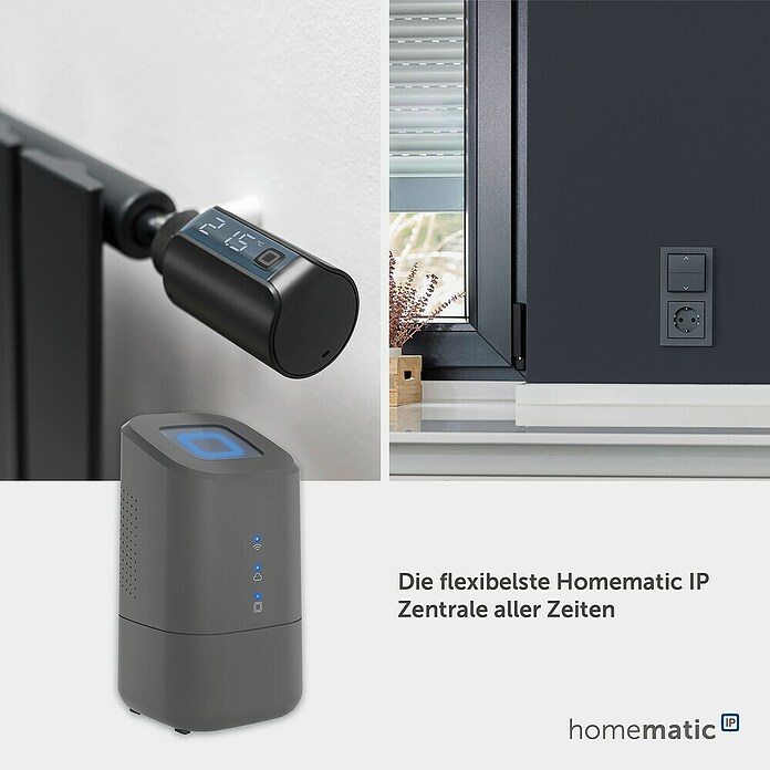 Homematic IP Steuerzentrale Home Control Unit HmIP-HCU1 (Anthrazit, L x B x H: 9,6 x 9,6 x 17,3 cm) | BAUHAUS