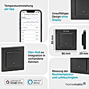 Homematic IP Funk-Temperatursensor HmIP-STH-A (Anthrazit, 20 x 86 x 86 mm, Batteriebetrieben) | BAUHAUS