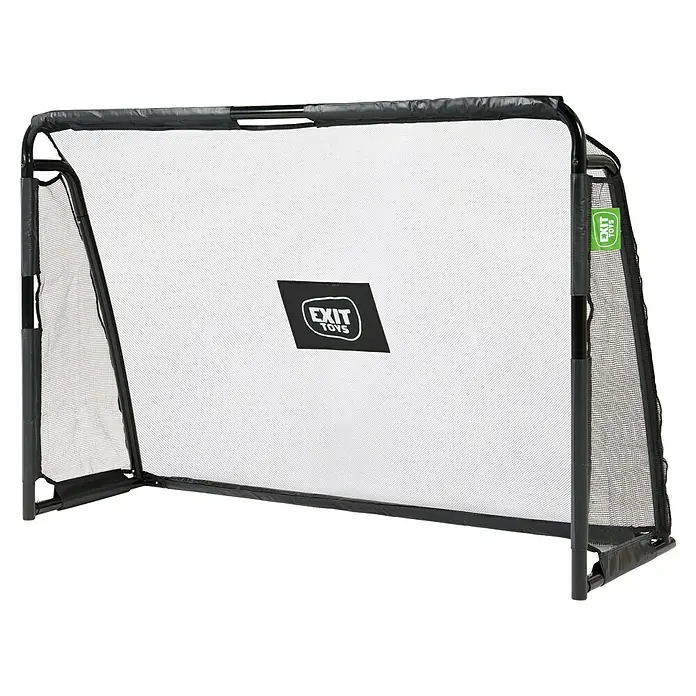 Exit Toys Fußballtor Maestro - 180 x 120 cm, Mit Torwand, Schwarz - Fußballtor mit schwarzem Rahmen, weißem Netz und schwarzen Netzseiten. Mit EXIT TOYS-Branding.