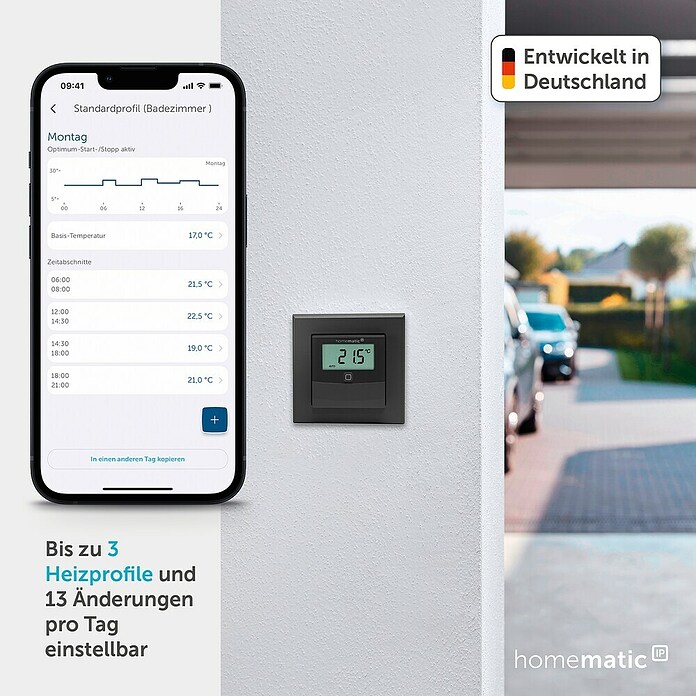 Homematic IP Funk-Temperatursensor HmIP-STHD-A (Anthrazit, L x B x H: 20 x 86 x 86 mm, Batteriebetrieben, IP20) | BAUHAUS