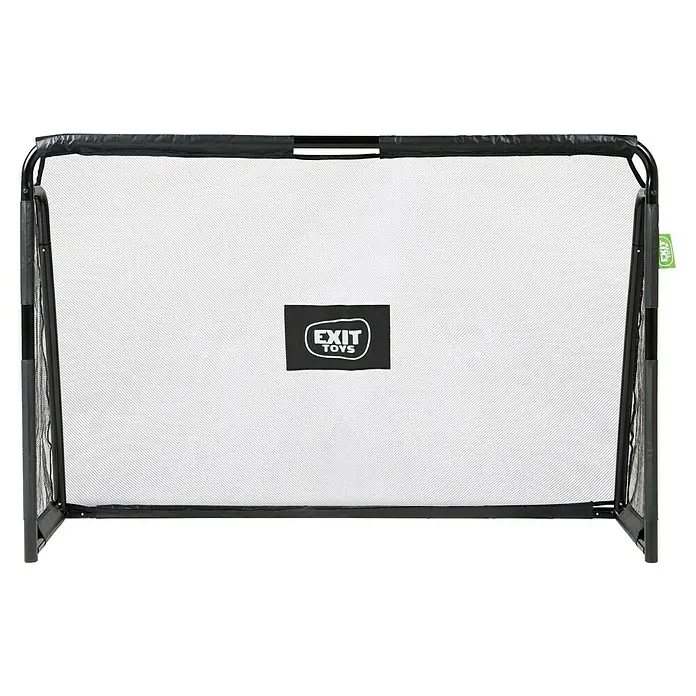 Exit Toys Fußballtor Maestro - 180 x 120 cm, Mit Torwand, Schwarz - Schwarz umrandetes Fußballtor mit weißem Netz und 'EXIT TOYS' Logo, für Spiel.