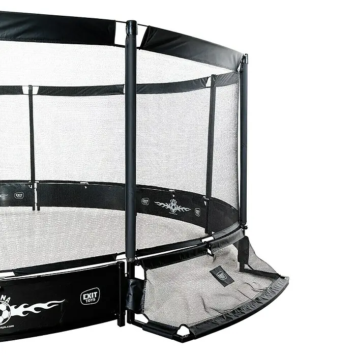 Exit Toys Panna-Feld - Durchmesser: 488 cm, Stahl, Schwarz, Mit Netz - Schwarzes Trampolin mit Sicherheitsnetz und integrierter Schuhtasche.