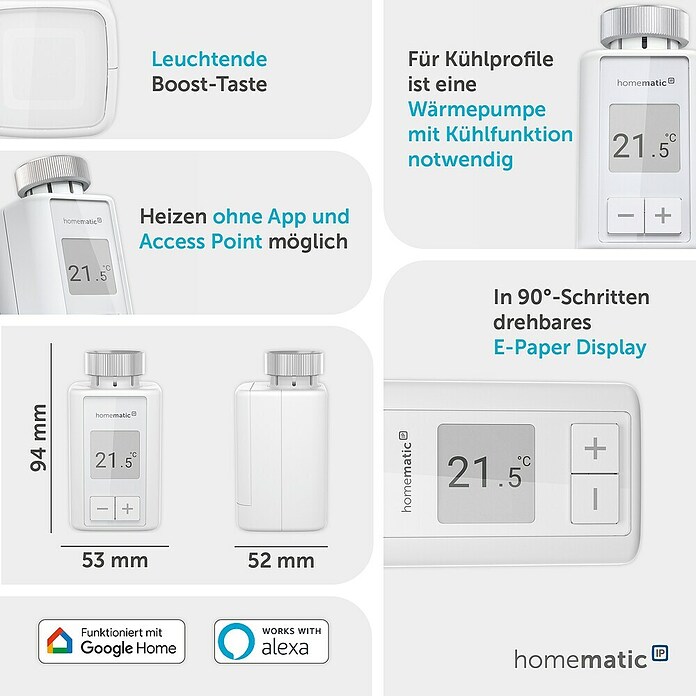 Homematic IP Heizkörper-Thermostat Flex HmIP-eTRV-F (M30 x 1,5 mm) | BAUHAUS