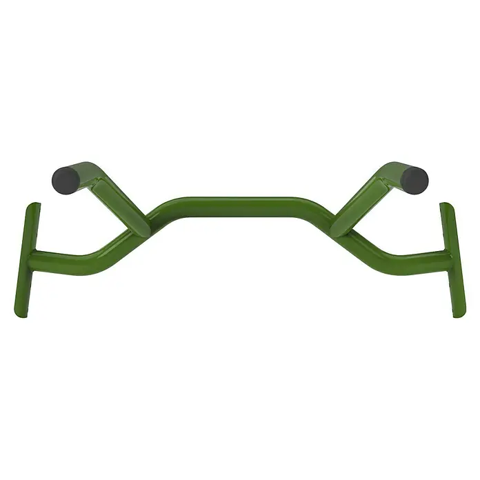 Exit Toys Klettergerüst GetSet Dip Station MB200 / MB300 / PS500 - Passend für: Alle GetSet Monkeybars, Stahl, Grün - Grüne Parallel-Übungsstange mit schwarzen Kappen.