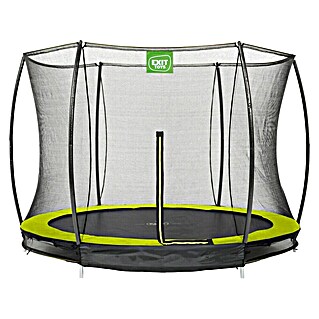 Exit Toys Trampolin Silhouette Bodentrampolin mit Sicherheitsnetz (Durchmesser: 244 cm, Grün)