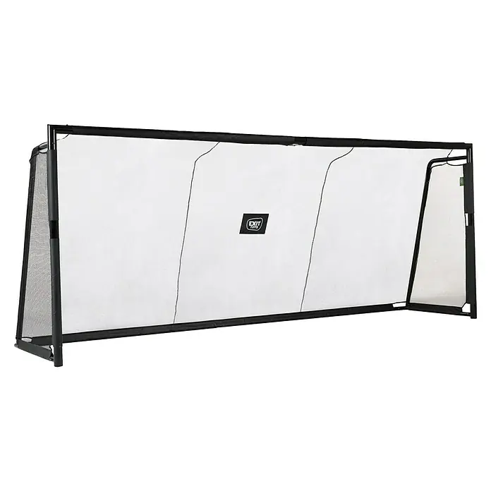 Exit Toys Fußballtor Forza - 500 x 200 cm, Stahl, Schwarz - Schwarzes Sport-Rebounder-Netz mit weißem Maschen-Ziel, ideal für Fußballtraining.
