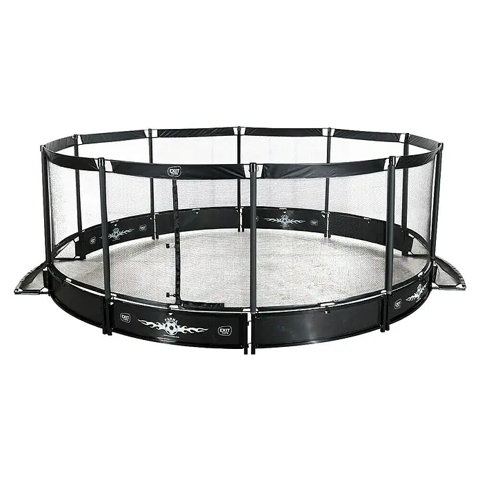 Exit Toys Panna-Feld - Durchmesser: 488 cm, Stahl, Schwarz, Mit Netz - Schwarze, runde Panna-Arena oder Spielumzäunung mit Sicherheitsnetz.