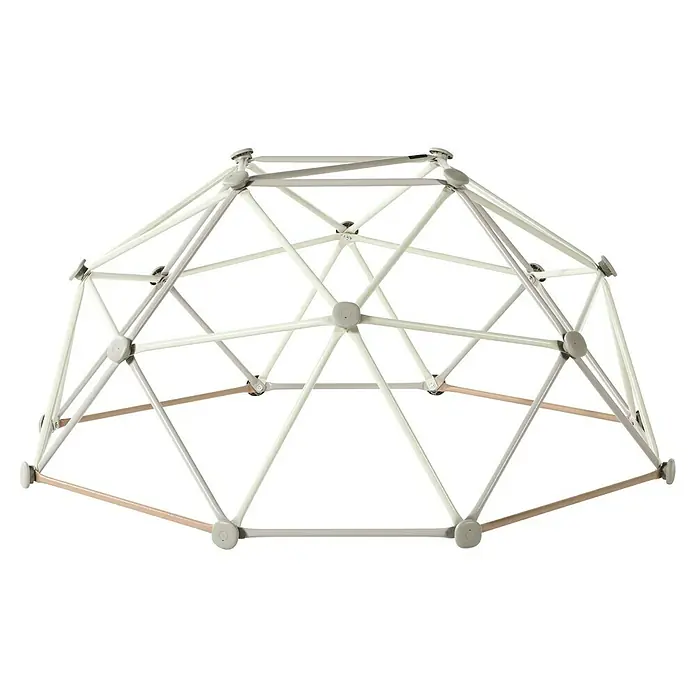 Exit Toys Klettergerüst Climbing Dome - Ø x H: 190 x 92 cm, Stahl, Pastell - Weiß-hellbrauner geodätischer Kuppelrahmen mit grauen Verbindungsstücken.