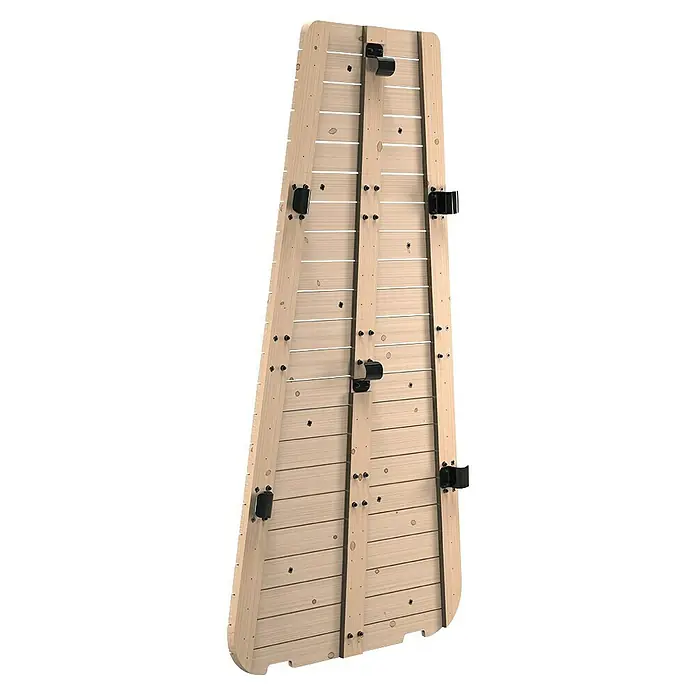 Exit Toys Kletterwand GetSet MB200/MB300 - Passend für: Klettergerüst GetSet Monkeybar MB200/MB300, 113 x 220 cm, Natur/Schwarz - Vertikale helle Holzkletterleiter mit mehreren schwarzen Haken für Kinderspiele.