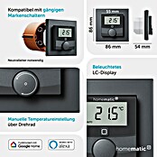 Homematic IP Funk-Raumthermostat HmIP-BWTH-A (Netzbetrieben, 230 V, 54 x 86 x 86 mm, Anthrazit) | BAUHAUS