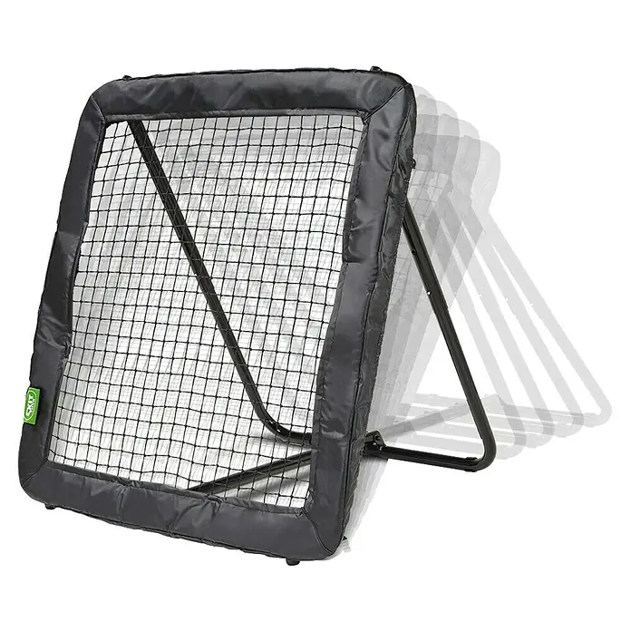 Exit Toys Rebounder Multisport Rebounder - 124 x 124 cm, Schwarz - Dunkelgrauer Sport-Rebounder mit schwarzem Netz und verstellbarem Stützrahmen für das Training.
