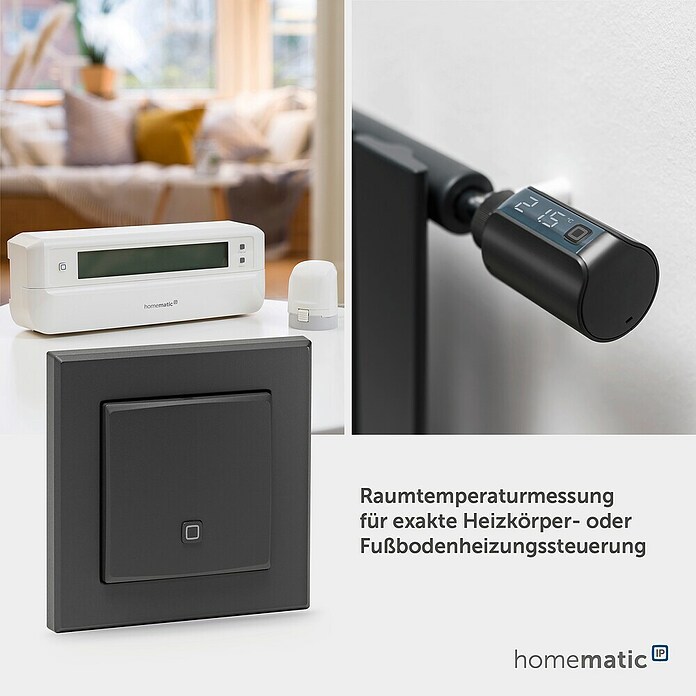 Homematic IP Funk-Temperatursensor HmIP-STH-A (Anthrazit, 20 x 86 x 86 mm, Batteriebetrieben) | BAUHAUS