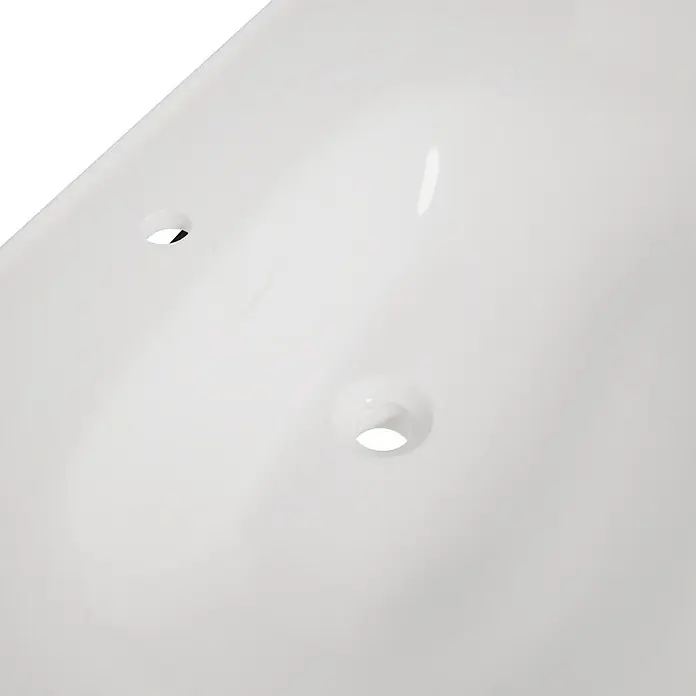 VitrA Equal Badmöbel-Set - Gesamtbreite Badmöbel: 103 cm, Weiß/Schwarz-Eiche, Glänzend, 3 -tlg., Mit Handtuchhalter - Weiße Badewanne oder Duschwanne mit zwei Abflusslöchern und glänzender Oberfläche.