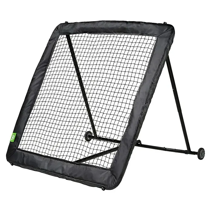 Exit Toys Rebounder Multisport Rebounder - 164 x 164 cm, Schwarz - Schwarzes Sport-Reboundernetz mit schwarzem Rahmen und Rollen.
