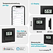 Homematic IP Funk-Temperatursensor HmIP-STHD-A (Anthrazit, L x B x H: 20 x 86 x 86 mm, Batteriebetrieben, IP20) | BAUHAUS