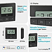 Homematic IP Funk-Raumthermostat HmIP-WTH-B (Anthrazit, Batteriebetrieben, 22 x 85 x 85 mm) | BAUHAUS