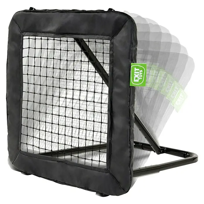 Exit Toys Rebounder Multisport Rebounder - 84 x 84 cm, Schwarz - Schwarzer Sport-Rebounder mit Netz und stabilem Rahmen, für Balltraining mit verstellbaren Winkeln.
