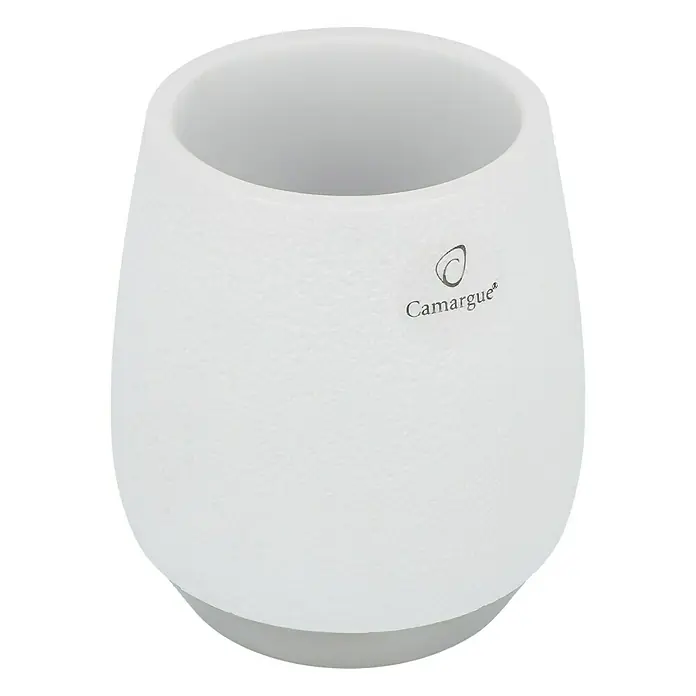 Camargue Bosse Zahnputzbecher - Polyresin, Weiß - Elegantes weißes Camargue-Becherglas. Perfekt für Badezimmer und Waschtische, stilvoll und funktional.