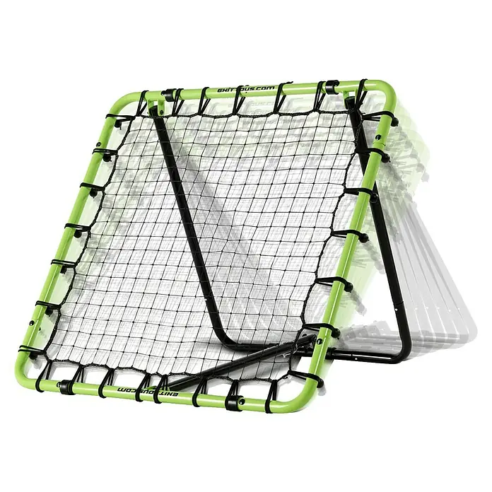 Exit Toys Fußballtor Tempo Multisport Rebounder - 100 x 100 cm, Grün/Schwarz - Limettengrünes und schwarzes Fußball-Rebounder-Netz mit stabilem Rahmen und schwarzem Netz zum Balltraining.