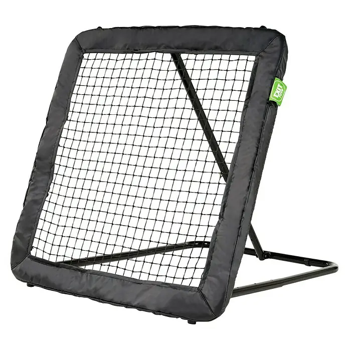 Exit Toys Fußballtor Multisport Rebounder - 124 x 124 cm, Schwarz - Schwarzer Sport-Rebounder mit Metallrahmen und quadratischem Netz, mit grünem 'EXIT TOYS'-Etikett.