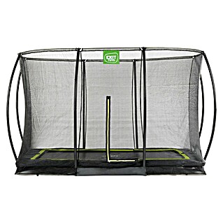 Exit Toys Trampolin Silhouette Bodentrampolin mit Sicherheitsnetz (Schwarz, 366 x 244 x 203 cm)