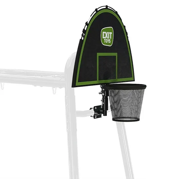 Exit Toys Basketballkorb Mini Play - 3 -tlg., 80 x 85 cm, Grün/Schwarz - Schwarze Rückwand mit grünem Rand und Netz-Basketballkorb, mit "EXIT TOYS"-Logo.