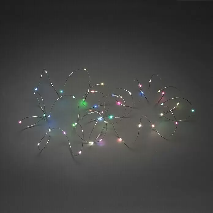 Konstsmide LED-Lichterkette Micro LED - Innen, Lichtfarbe: RGB, Anzahl Leuchtmittel: 50 Stk., Netzbetrieben - Vorderansicht