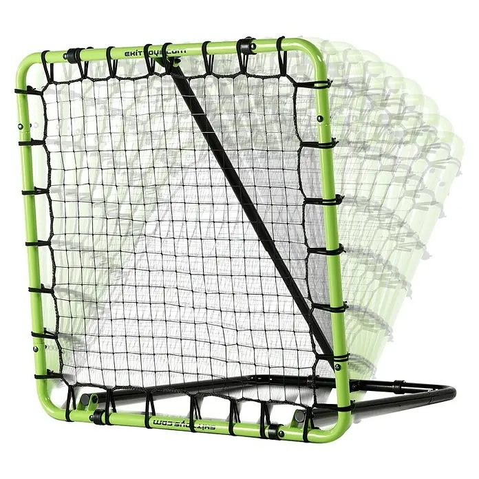 Exit Toys Fußballtor Tempo Multisport Rebounder - 100 x 100 cm, Grün/Schwarz - Verstellbares limegrünes und schwarzes Sport-Rebounder-Netz.