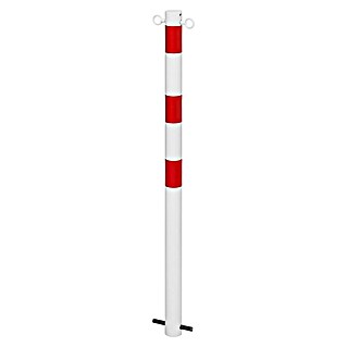 Stup za zabranu parkiranja (Visina iznad tla: 900 mm, Promjer: 60 mm, Čelik, 2 ušice, Vrsta montaže: Betoniranje, Bijelo-crvene boje)