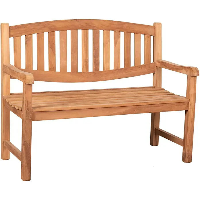 Bene Living Gartenbank Bradford - B x T x H: 120 x 60 x 94 cm, Teakholz, Natur