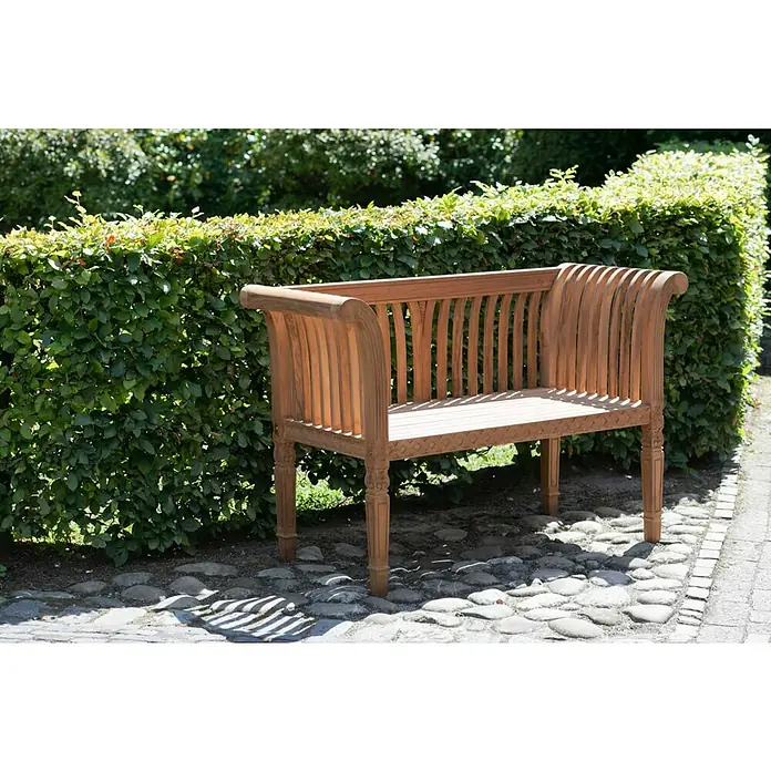Bene Living Gartenbank Newport - B x T x H: 130 x 57 x 86 cm, Teakholz, Natur