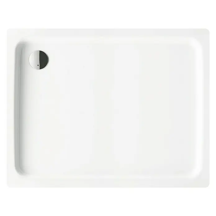 Kaldewei Duschwanne Duschplan 419-1 - L x B: 110 x 90 cm, Stahl, Weiß - Rechteckige Duschwanne aus weißem Sanitäracryl mit mittigem Ablauf für ein modernes Badezimmerdesign.
