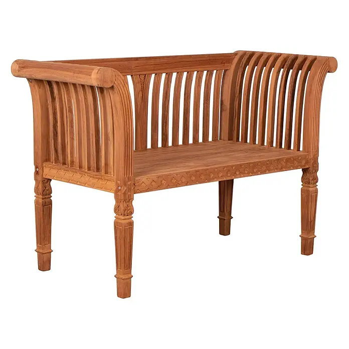 Bene Living Gartenbank Newport - B x T x H: 130 x 57 x 86 cm, Teakholz, Natur