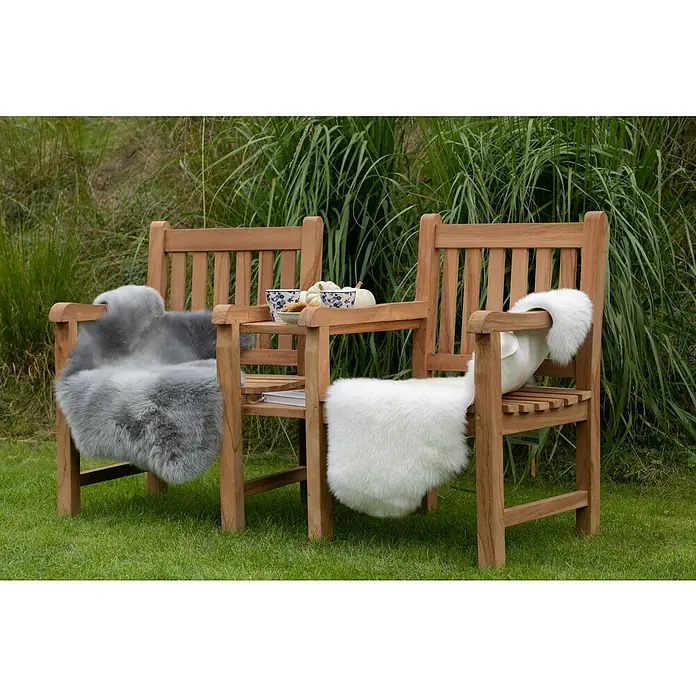 Bene Living Gartenbank Feierabend - B x T x H: 160 x 57 x 94 cm, Teakholz, Natur