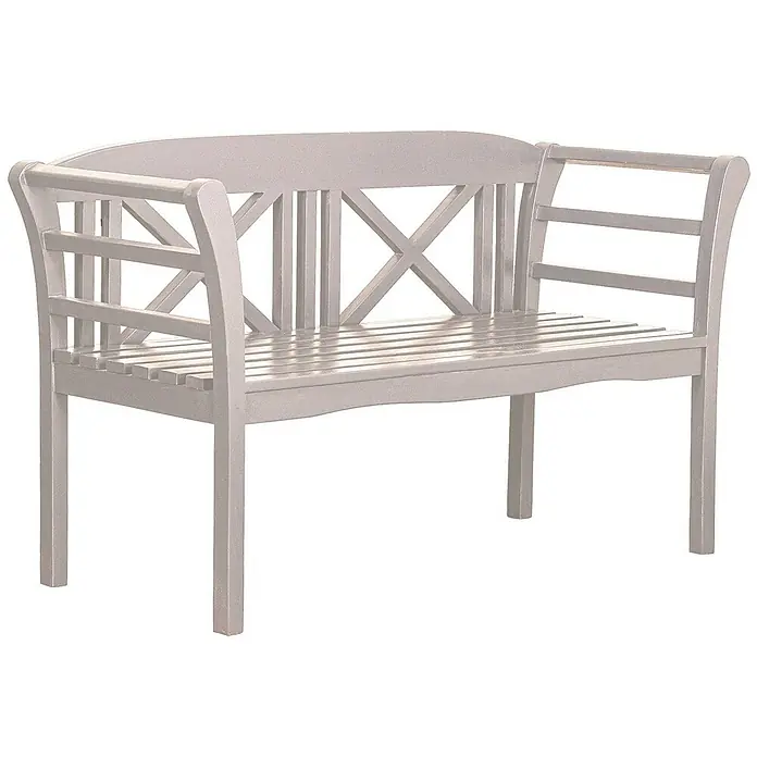 Bene Living Gartenbank Föhr - B x T x H: 130 x 53 x 83 cm, Mahagoni, Weiß
