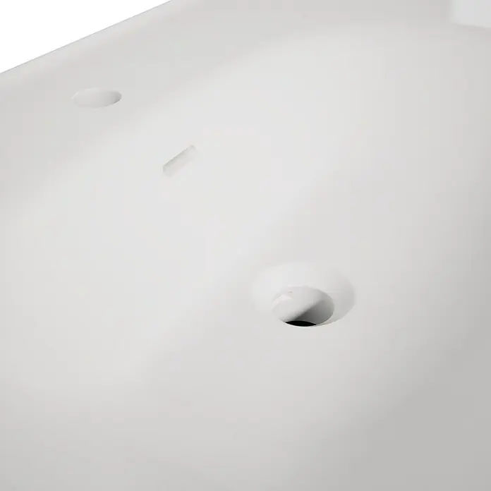 VitrA Equal Badmöbel-Set - Gesamtbreite Badmöbel: 103 cm, Weiß/Ulme, Glänzend, 3 -tlg., Mit Gestell und Schublade - Weißes Keramikwaschbecken mit integriertem Ablauf und Überlauflöchern.