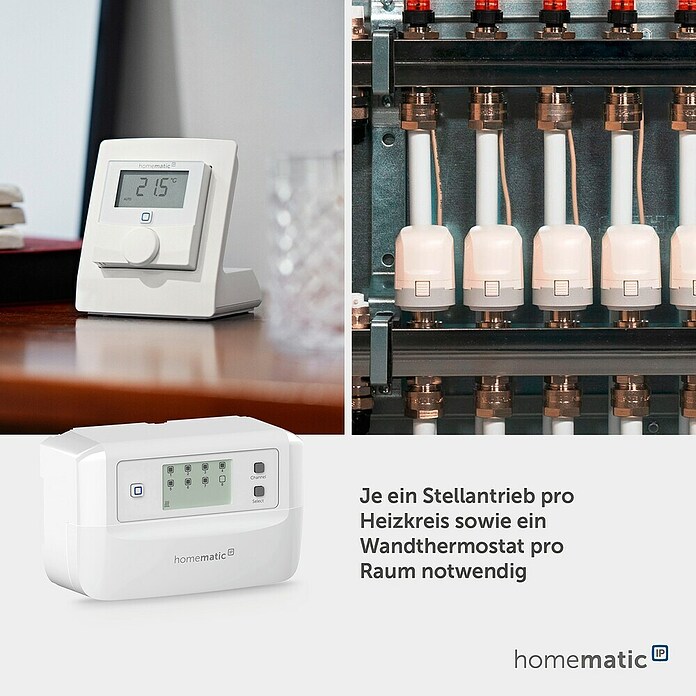 Homematic IP Fußbodenheizungsregler HmIP-FALMOT-C8 (135 x 52 x 85 mm) | BAUHAUS